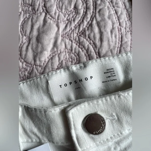 NWT TOPSHOP JONI white super high waisted skinny petite jeans W  26, L 28 - Picture 4 of 7